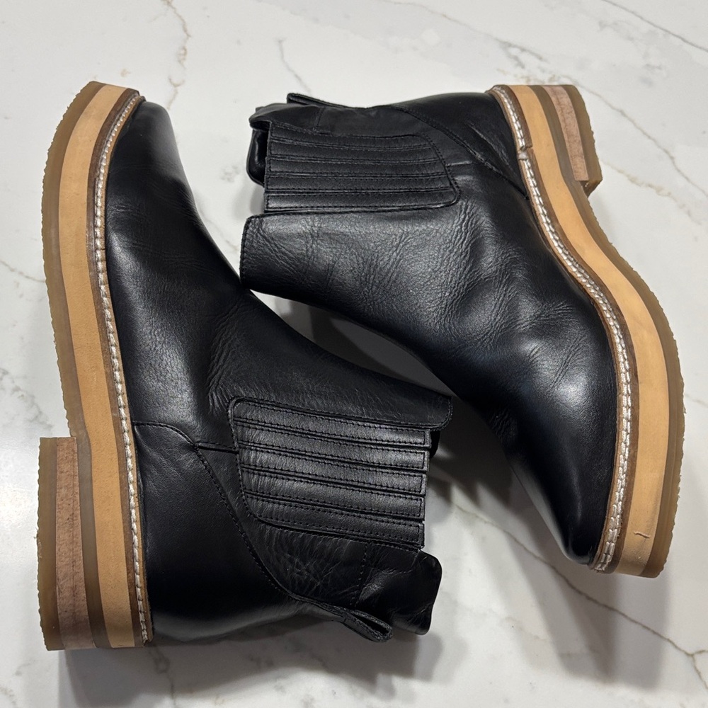 Stylish Black Leather Ankle Boots - Picture 7 of 16